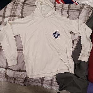 White Long Sleeve Hoodie Tee